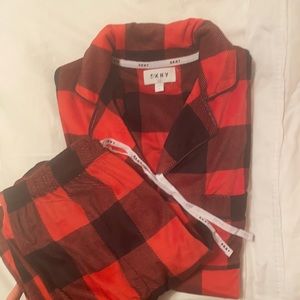 DKNY red and black pajama set